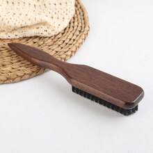 1pc Boar Bristle Hair Brush, Anti-Frizz Smoothing Stray Hair, Create Sleek Ponytail/Bun Style, Suitable For Fine To Medium Hair, Unisex Daily Styling Comb - Multicolor - View 5