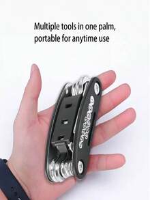 2pcs 16-In-1 Portable Socket Wrench Multi-Function Bicycle Tool Set, Screwdriver, Motorcycle & Bicycle Repair Tool - Black - View 5