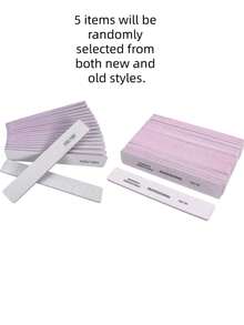 25/50pcs Professional Rectangular Nail Files, Including 80/80 And 100/180 Grit Nail File Strips - Grey - View 12