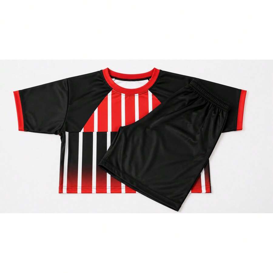 Conjunto Futebol pequeno craque Diversos times 6 à 14 anos - SP listrado - Visão 1