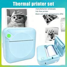 Mini Inkless Thermal Printer, Portable Pocket Sticker And Receipt Printer With 13 Thermal Paper Rolls (8 Thermal Paper And 5 Stick Paper), Smart Phone Printer For Photos, Notes, Diaries, Labels, Home And Office - Multicolor - View 3