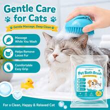 Liquid-Storage Pet Bath Brush With Built-In Shampoo Dispenser, Rich Lather, Soft Silicone Massage Deep Cleaning And De-Shedding, Universal For Cats And Dogs Grooming Brush - View 2