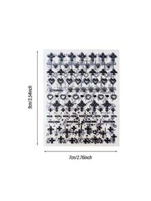 6 Sheets Y2K Gothic Cross Nail Art Decals, Black Punk 3D Cross Moon Star Nail Stickers, Self-Adhesive Metallic Cross & Starlight DIY Manicure Supplies For Women - Black - View 11