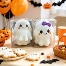 1pc Crazy Fun Ghost Squishy Toy White Purple Bowknot Set (Random Style) Halloween - Multicolor - View 3