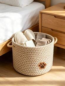 Juego de 3/1 pieza de cesta de almacenamiento tejida a mano, adecuada para sala de estar, baño, dormitorio, perfecta para almacenar suministros para mascotas, ropa, aperitivos, juguetes, cosméticos, artículos de tocador y artículos diversos, cesta de decoración del hogar estilo bohemio - Multicolor - Ver 10