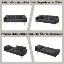 Two-Seater Multifunctional Sofa Bed With Bed Function, Adjustable Backrest And Multi-Position Armrests. Modern Folding Sofa Bed For Living Room - Velour Upholstery. Spacious Sleeping Area. - Antique Gray - View 8