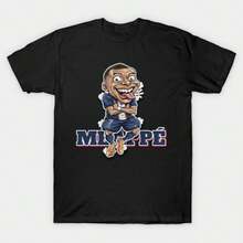 ----- T-shirt unisexe été-automne - T-shirt Mbappé - Saison de la rentrée scolaire - Fête, rendez-vous, rassemblement, sport, t-shirt décontracté - Cadeau idéal - Noir - Voir 7