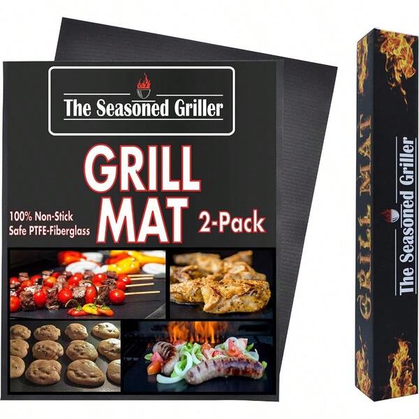 Non-Stick Dishwasher  Grill Mats, Reusable 2-Pack Easy To Clean Grilling And Baking, Charcoal, Gas, Wood, Grilling Accessories