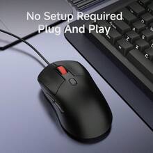 AJAZZ NJ10 Wired Mouse, Symmetrical Design, 3D Scroll Wheel, 6-Level Adjustable DPI 3600, Office Mouse/Gaming Mouse - View 5