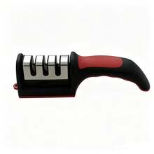 KitchenProfessional 4-In-1 Chef Knife Sharpener, For Sharpening Chef Knives, Can Repair Non-Serrated Blades And Scissors - Black and Red - View 3