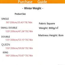 Premium Bedroom & RV Mattress Topper, Ultra Comfortable Floor Mattress Pads For RV, Bedroom, Dormitory, Camping, High Quality Polyester Fiber Material, White And Grey, Machine Washable - White - View 3