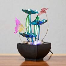 Small Butterfly Water Fountain Desktop Decor, Iron Art Water Feature, Wealth-Attracting Ornament For Living Room, Bedroom, Wedding Anniversary Decoration - 888 - View 2