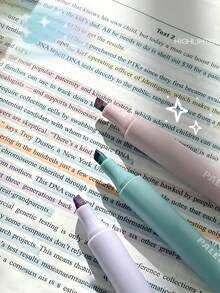 Soft Tip Glow Highlighters, Soft LightPens, Axe-Shaped Soft Tip Ideal For Highlighting, Note Marking, Journal Decoration, Casual Doodling, Daily Study, Office Work And Handmade DIY Creation - Multiple Styles - View 4