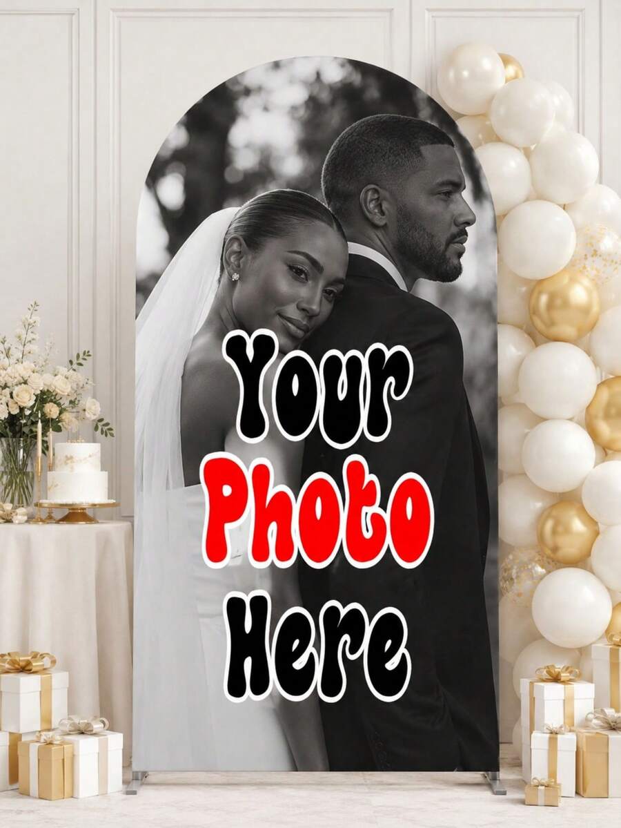 1pc Elastic Banner Arch Backdrop, Personalized Custom Multi-Size Arch Decor, Suitable For Dome Background Frame Custom Arch Backdrop Set, Create Festive Atmosphere, Multiple Sizes Available, Perfect For Birthday And Theme Parties - Multicolor - View 1