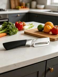 Ergonomic Wooden Handle Stainless Steel Peeler 3-In-1 Fruit & Potato Peeler Bottle Opener Kitchen Peeling Cooking Tool - Apricot - View 15