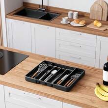 Flatware Organizers, Retractable Cutlery Storage Box, Extendable Large Capacity Utensil Storage Holder, For Drawer, Counter And Cabinet, Kitchen Organizers And Storage, Kitchen Accessories - View 8