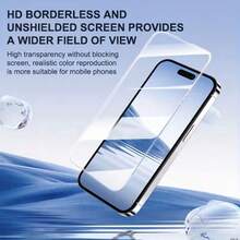 CASECOPS 4pcs High Definition Transparent Tempered Glass Screen Protector, Compatible With IPhone 17/16/15/14/13 Series, 9D Curved Edge, High Transparency, Anti-Scratch, Easy Installation - 4pcs - View 3