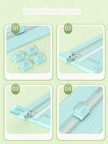 1 Set 4-in-1 tragbarer Papierschneider, Kunststoff-Präzisions-Gitter-Papierschneider, glattes Schneiden, Schulanfang-Schreibwaren, Schüler-Bastel-Foto-Dokument-Sammelalbum-Bürobedarf Mini-Papierschneider - Sätze - Übersicht 3