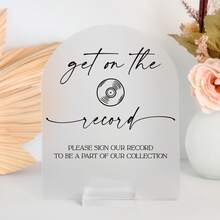 1pc Personalized Acrylic Wedding Sign - "Get On The Record" Vinyl Record Style Guestbook Alternative, Custom DJ Theme Sign, Modern Transparent/White Acrylic Ceremony Reception Decor, Unique Bridal Shower Gift - 20x25cm - View 7