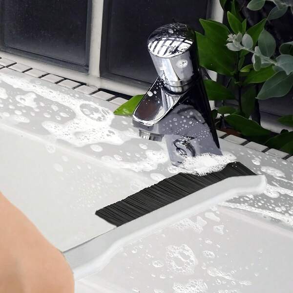 Ensemble de brosses de nettoyage multifonctionnelles pour la salle de bain - Comprend une brosse pour les joints de carrelage, une brosse pour l'évier, une brosse pour le robinet, une brosse pour la baignoire, une brosse pour les fenêtres, convient pour la cuisine, la salle de bain, les joints de carrelage et les zones difficiles d'accès, accessoires de salle de bain, outils de salle de bain
