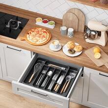 Flatware Organizers, Retractable Cutlery Storage Box, Extendable Large Capacity Utensil Storage Holder, For Drawer, Counter And Cabinet, Kitchen Organizers And Storage, Kitchen Accessories - View 3