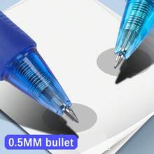 13pcs Creative Large Capacity Press-Type Erasable Neutral Pen Set, 0.5mm Black/Blue Washable Grip, Erasable Magic Pen Refills, Suitable For Office, Drawing, Writing Stationery Supplies (Includes 2 Pens + 10 Refills + 1 Eraser) - Sets - View 6