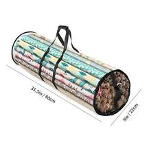 Cylindrical Paper Gift Bag, Portable Waterproof Storage Tote, Large Capacity Christmas Present Holder With Handle,Bedroom Room Decor,Back To School - View 3