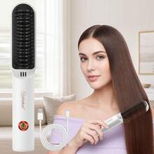 Hatteker 1pc USB Rechargeable Straightening & Curling Iron, Portable Wireless Hair Straightener & Curler, Multi-Function Hair Styling Tool - Multicolor - View 12
