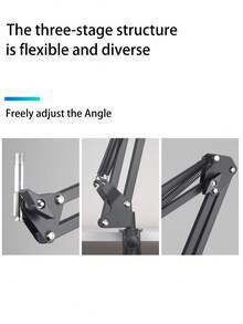 Soporte de video para teléfono con brazo ajustable, instalación de escritorio, rotación flexible de 360°, soporte con clip para teléfono, adecuado para streaming, hornear, manualidades, cocinar y talla grande - Ver 11