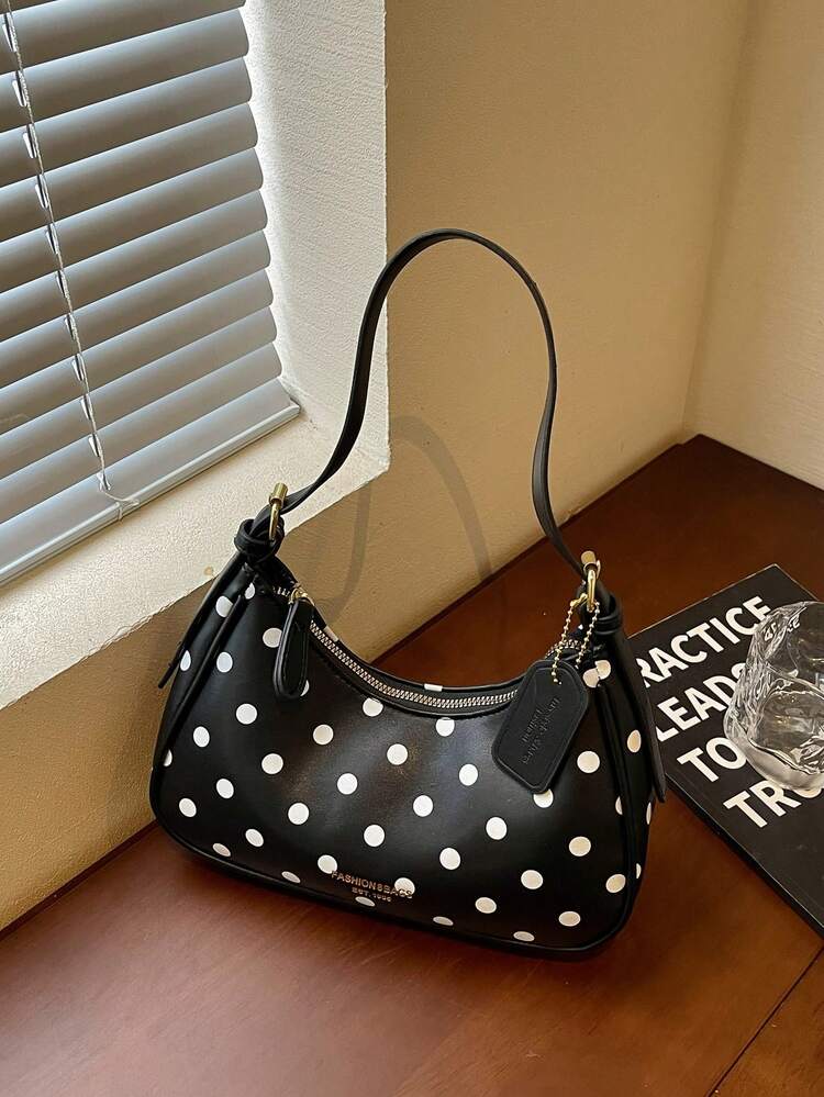 Dedoo 2026 New European & American Style Underarm Bag/Crossbody Bag, Cherry/Strawberry Print, Crescent-Shaped Shoulder Bag - Black - View 5