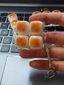 1 Caramel Bread Keychain, Mechanical Keyboard, Keychain, Desktop Decoration, Phone Charm, Creative Novelty Squeezing - Multicolor - View 9
