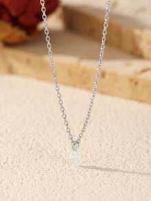 MODIAN Water Drop Moissanite Necklace 925 Sterling Silver Simple Link Chain Fashion Pendant Necklace For Women Fine Jewelry - Silver - View 5