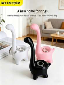 3D Printed Dinosaur Ring Holder, Cute Jewelry Display Stand For Rings, Earrings And Small Accessories, Aesthetic Academic Style Desktop Decor, Sweet Gift For Women And Girls, Suitable For Valentine's Day, Birthday, Anniversary - Multicolor - View 2