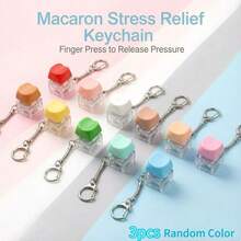 4-In-1 Mechanical Keyboard Keychain Relief Ornament, Adult Stress Relief Sound Clicker, Portable EDC Accessory, Anxiety Relief Desktop Decor For Office, Gaming & Leisure, Macaron Multi Color - Multicolor - View 12