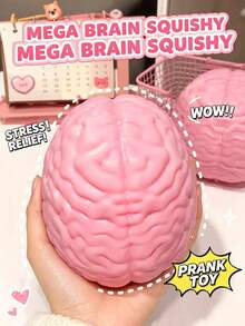 Realistic Brain Squeeze Toy, Extra Large Soft Squishy Toy, Funny Prank Stress Relief Finger Toy, Quirky Creative Decompression Toy, Unique Joke Gift For Party Tricks And Daily Stress Relief - Multicolor - View 6