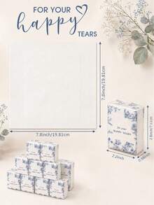 Soft Facial Tissue "Tears Of Happiness", Green Leaf Decoration, Suitable For Engagement, Wedding Banquet, Wedding Decoration, Wedding Accessories, Wedding Favors, Bride And Groom Wedding Supplies - Multicolor - View 3