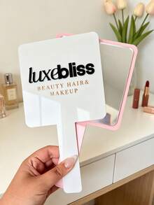 Custom Pocket Hand Mirror,Mirror With Personalized Acrylic Text, Portable Makeup Mirror, Gift For Sisters, Back To School Student Supplies, Wedding Favor - Multicolor - View 7
