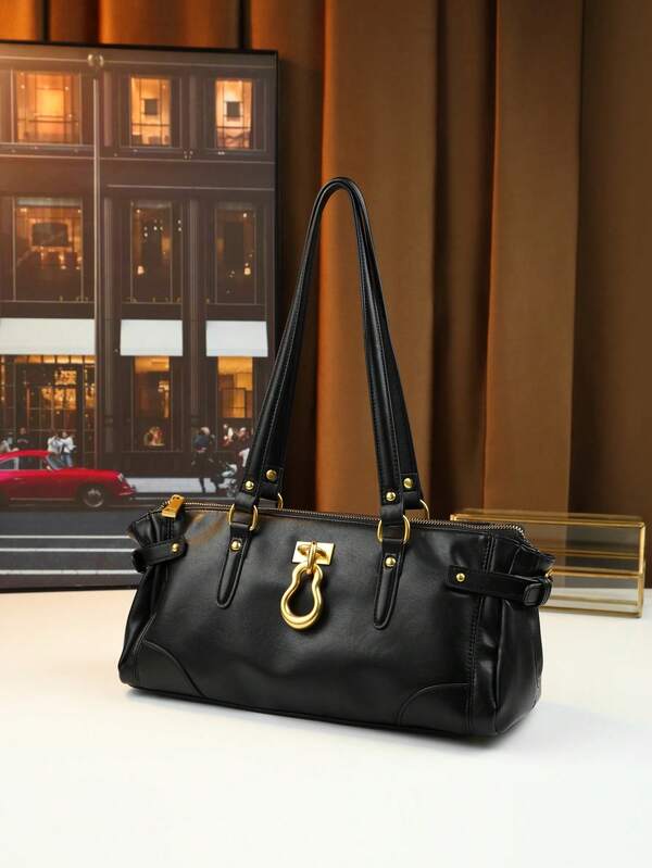 Retro Fashion Metal Gourd Pendant Large Capacity Handbag