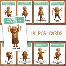 18pcs Standing Full Body Exercise Cards For Seniors, Clear Illustrations And Instructions, Durable Paper Material, Suitable For Home Fitness And Exercise Reference For Elderly - Multicolor - View 9