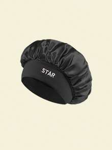 1Pc "STAR" Letter Satin Summer Sleeping Cap, Head Scarf, Lightweight Hair Care Cap, Print Satin Sleep Wide Elastic Band Silky Hair - Multicolor - View 15