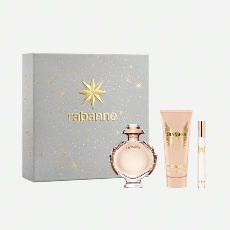Paco Rabanne - Olympea Set Regalo para mujer Eau de Parfum 80 Ml. + Loción Corporal 100 Ml. + Mini Espray 10 Ml. | Estuche regalo para mujer. Fragancia para Mujeres Atrevidas. Estela y seducción duraderas - Fresco - Ver 1