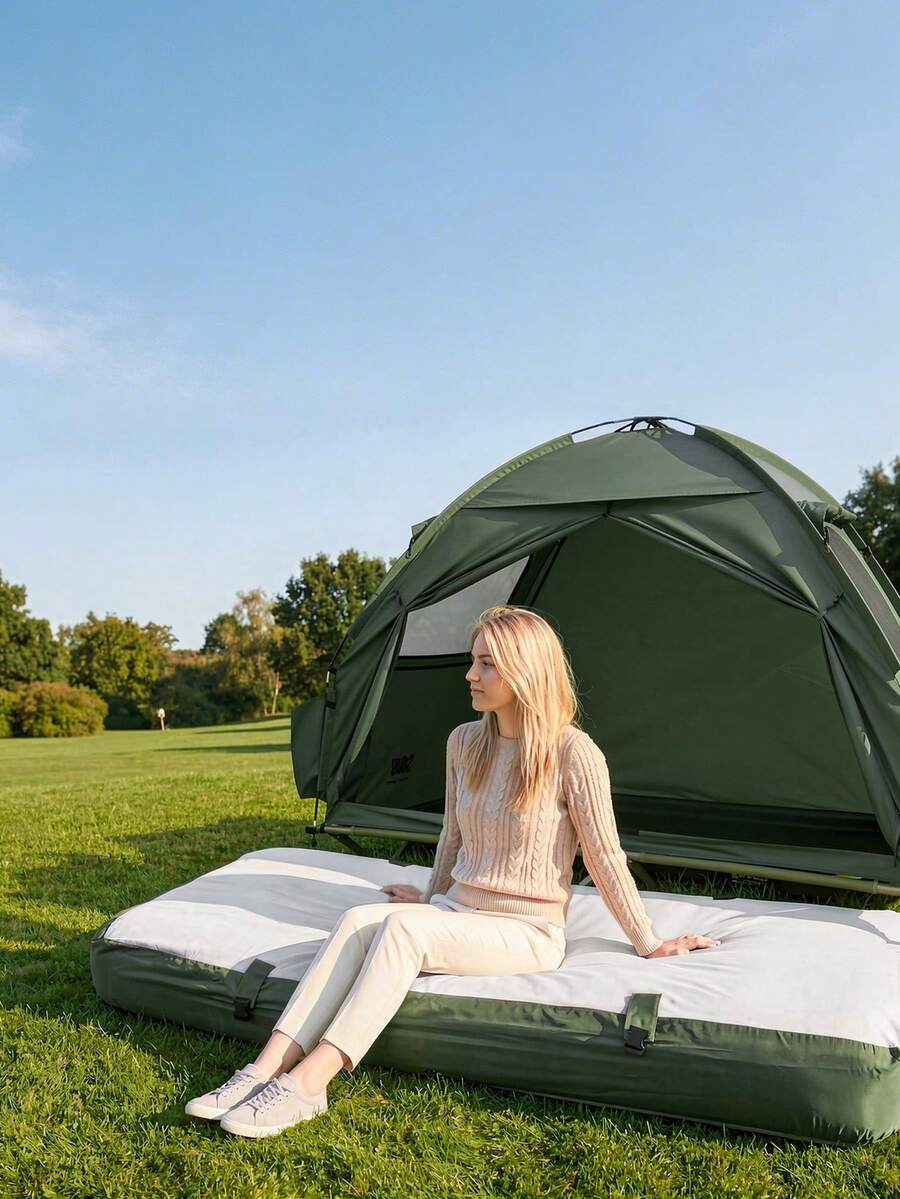 SoBuy | 日光躺椅 | 附一體式枕頭的充氣床墊 | PES材質露營床 | 191*76*22 厘米 - C - 查看 1