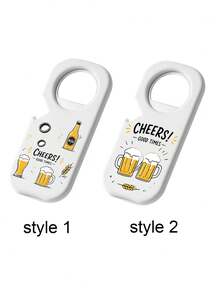 Creative Beer Bottle Opener, Multifunctional Portable Beer Bottle Opening Tool, 3-In-1 Twist Cap Opener, Home Kitchen Can Opener, Beer Bottle Cap Tool, Non-Slip And Labor-Saving, Suitable For Parties, Gatherings, Bars And Home Use, Can Be Used As A Gift Item, With Random Fun Pattern Design, Lightweight And Durable, Easy To Carry, Perfect For Happy Times And Party Drinking, Let You Easily Open Beer Bottles, Every Opening Is Full Of Fun And Ritual, Essential Practical Tool For Party Gatherings - Multicolor - View 6