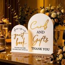 Acrylic Wedding Reception Sign And Gift Sign, "Please Sign Our Guestbook" Sign, With Stand, Wedding Table Decor, Suitable For Wedding Anniversary Ceremony - View 5