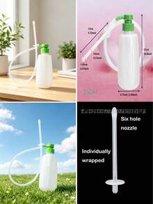 Hand Press Feminine Cleansing Irrigator Bottle, Extended Hose Design Reusable Vaginal Douche, Comfort Continuous Water Flow For Women Intimate Area Hygiene Care - 350ml - View 6