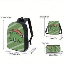 Case + Shoulder Bag |     Hand Washable, Generous Design |     Campus / Travel / Commuting Universal |     Unisex, A Great Choice For Everyday Gifts. - Black - View 4