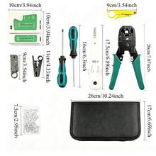 網路線壓接工具組，網路測試儀、剝線鉗、壓接工具、RJ45壓接鉗，電纜安裝與維修工具套裝 - 多款式 - 查看 10
