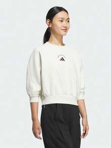 Adidas Women's MS CREW Knit Sweatshirt No Hood KC0056 - White - View 6