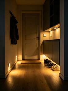 Lampu Malam Sensor Gerak Persegi, Lampu Dinding LED, Saklar Sensor Otomatis, Bertenaga Baterai (Tanpa Baterai), Cocok Untuk Koridor, Lorong, Tangga, Samping Tempat Tidur, Kamar Mandi, Dll., Lampu Malam, Lampu Sensor Lemari Pakaian. - MultiWarna - View 11