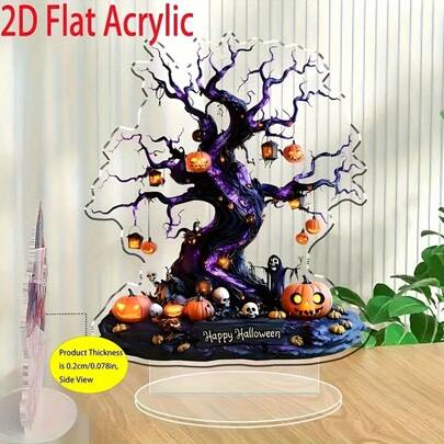 Halloween Ghost Tree Desktop Decor Sign, Suitable For Living Room, Bedroom, Office Desktop Decoration, Perfect Gift For Friends. Halloween